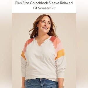 Maurice’s Colorblock sleeve relaxed fit sweatshirt 3x plus size